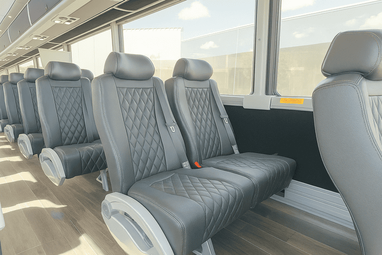 interior of Coach Bus Spokane charter bus